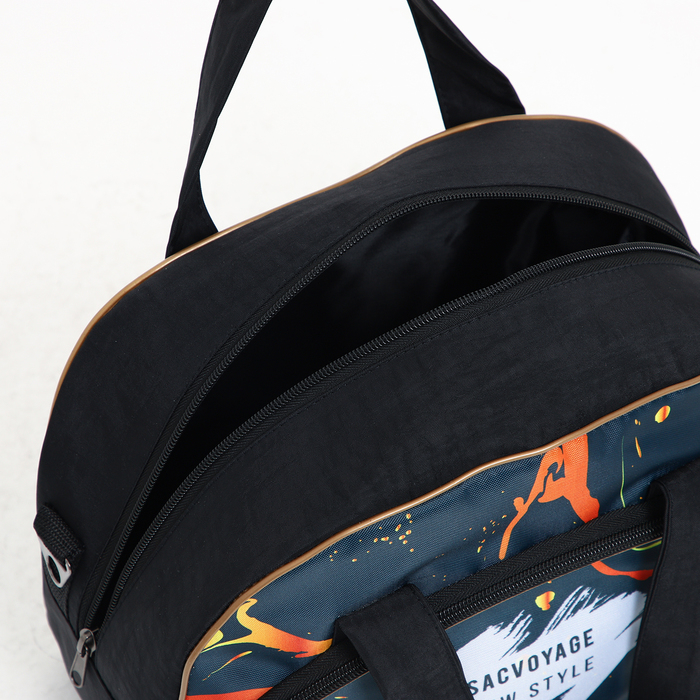 Чемодан малый 37 л (S) с сумкой, отдел на молнии, с расширением, цвет чёрный