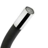 Смеситель для кухни ZEIN Z2073F, силиконовый излив, картридж 40 мм, латунь, черный/хром