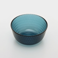 Салатник стеклянный &laquo;Идиллия&raquo;, d=12 см, цвет лондон топаз