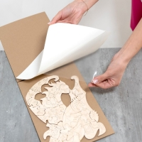 Система приклейки для деревянных фигурных пазлов Система приклейки для деревянных фигурных пазлов