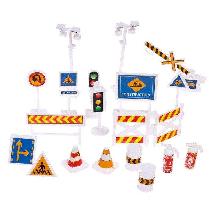Набор игровой &laquo;Строительная техника&raquo;, машинки 12 штук, дорожные знаки, игровое поле