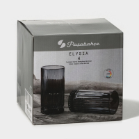 Набор стеклянных стаканов Elysia, 445 мл, 4 шт, цвет серый