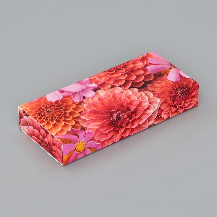 Коробка складная для 10 конфет Коробка складная для 10 конфет "Цветочки", 9,8 х 22 х 3,5 см. Кондитерская упаковка