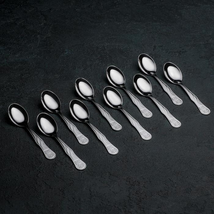 Ложка чайная детская &laquo;Лёвушка&raquo;, h=12,5 см, толщина 1,2 мм, цвет серебряный