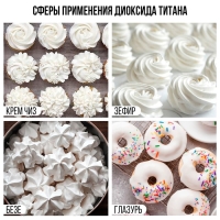 Диоксид титана, белый пищевой краситель для десертов и творчества, 50 г. Диоксид титана, белый пищевой краситель для десертов и творчества, 50 г.