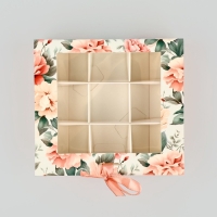 Коробка под 9 конфет с ячейками «Ты прекрасна» 14.5 х 13.5 х 3.5 см Коробка под 9 конфет с ячейками «Ты прекрасна» 14.5 х 13.5 х 3.5 см