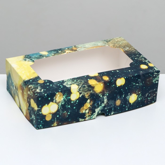 Новый год. Коробка складная, кондитерская упаковка с окном Новый год. Коробка складная, кондитерская упаковка с окном "Зимняя сказка", 25 х 15 х 7 см