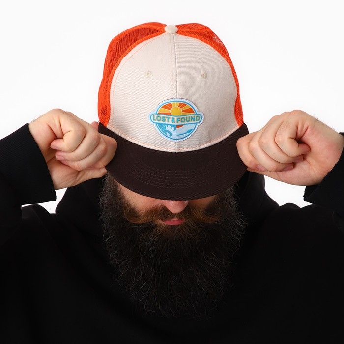 Кепка мужская с прямым козырьком Lost&found, сетка, р-р 56 Кепка мужская с прямым козырьком Lost&found, сетка, р-р 56