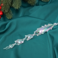 Ёлочная игрушка &laquo;Зимнее волшебство. Завитая сосулька&raquo; пластик, 22х3,5 см, прозрачный