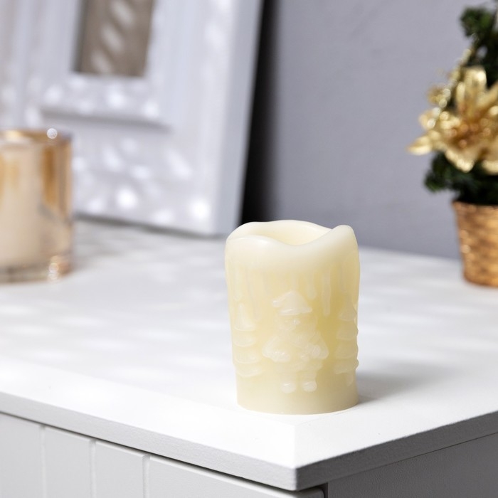 Светодиодная фигура &laquo;Свеча&raquo; 4.5 &times; 7.5 &times; 4.5 см, пластик, батарейки AG13х3 (в комплекте), свечение тёплое белое