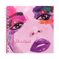 Скетчбук 195 х 195 мм, 80 листов на гребне "Модница", твёрдая обложка, блок 100 г/м&sup2;