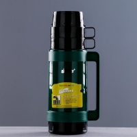 Термос 1 л, со стеклянной колбой, 2 кружки, 13.5 х 32 см, микс