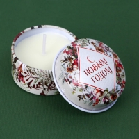 Новогодняя Свеча новогодняя в железной банке &laquo;Новый год: Олененок&raquo;, аромат карамель, диам. 4,8 см