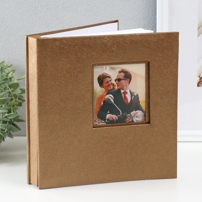 Фотоальбом на 200 фото 10х15 см "Жжённый сахар" кожзам 4х22х22,7 см