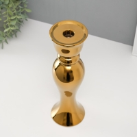 Подсвечник керамика на 1 свечу "Вуаль" d=1,5 см золото 9,8х9,8х30,5 см Подсвечник керамика на 1 свечу "Вуаль" d=1,5 см золото 9,8х9,8х30,5 см