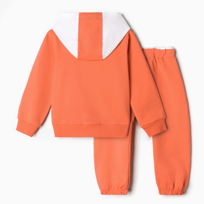 Комплект для девочки (толстовка, брюки ), цвет коралловый, рост 92 см