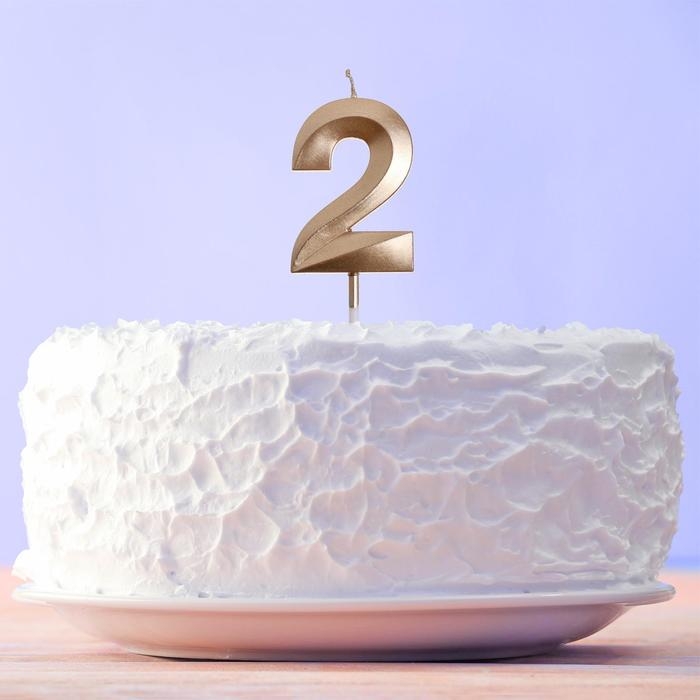 Свеча для торта, цифра &laquo;2&raquo;, 11,5 х 2,3 см