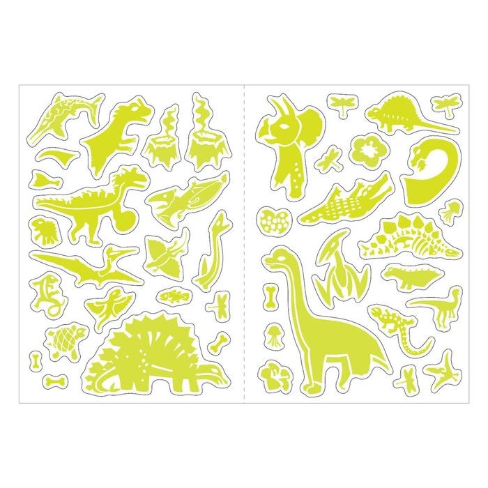 Книга со светящимися наклейками &laquo;Время динозавров&raquo;, 40 наклеек, 4 стр.