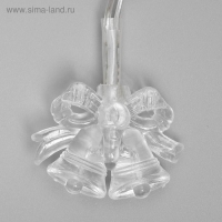 Гирлянда «Нить» 5 м с насадками «Два колокольчика», IP20, прозрачная нить, 20 LED, свечение мульти (RG/RB), мигание, 220 В Гирлянда «Нить» 5 м с насадками «Два колокольчика», IP20, прозрачная нить, 20 LED, свечение мульти (RG/RB), мигание, 220 В