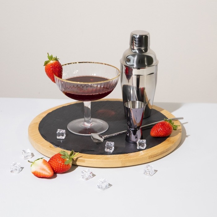 Блюдо для подачи Magistro Valley, d=30 см, сланец, бамбук Блюдо для подачи Magistro Valley, d=30 см, сланец, бамбук