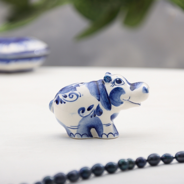 Сувенир Сувенир "Бегемот", гжель