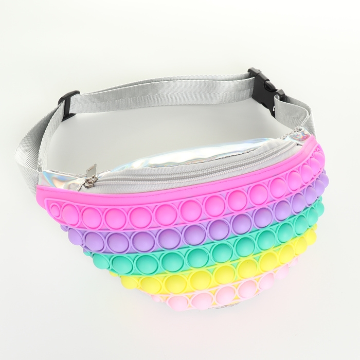 Сумка поясная детская на молнии &laquo;Выбражулька&raquo;, pop it, цвет разноцветный