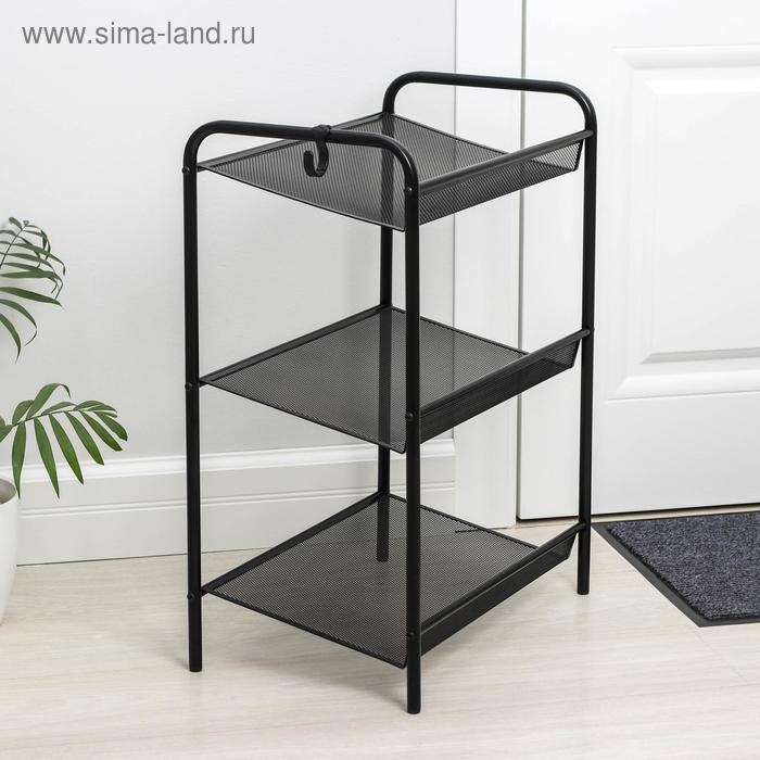 Подставка для обуви &laquo;Женева-13&raquo;, 3 полки, 45&times;27&times;60 см, цвет чёрный