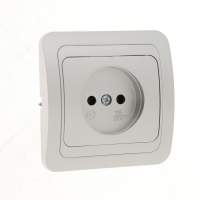 Розетка одноместная Luazon Lighting "Орион", 10 А, скрытая, без з/к, серебристая