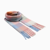 Шарф зимний объемный с кистями MINAKU клетка 210*38+18 см Шарф зимний объемный с кистями MINAKU клетка 210*38+18 см