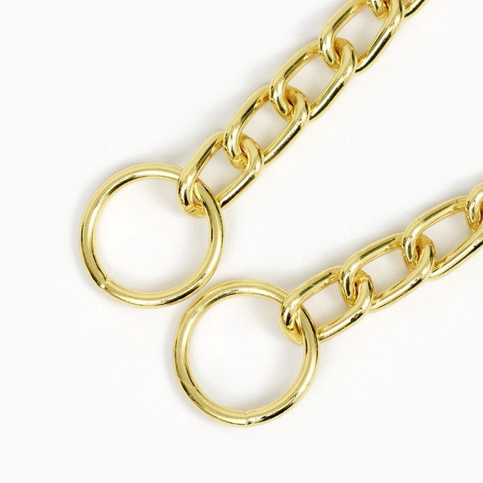 Ошейник - удавка металлический однорядный, 65 см, толщина проволоки 3,5 мм, золотистый Ошейник - удавка металлический однорядный, 65 см, толщина проволоки 3,5 мм, золотистый