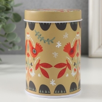 Шкатулка металл цилиндр "Птички и цветочки" 7,5х7,5х11 см Шкатулка металл цилиндр "Птички и цветочки" 7,5х7,5х11 см