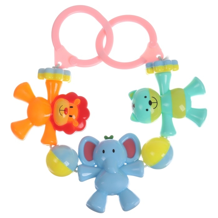 Растяжка на коляску/кроватку «Друзья», 3 игрушки с погремушками, цвет МИКС, Крошка Я Растяжка на коляску/кроватку «Друзья», 3 игрушки с погремушками, цвет МИКС, Крошка Я