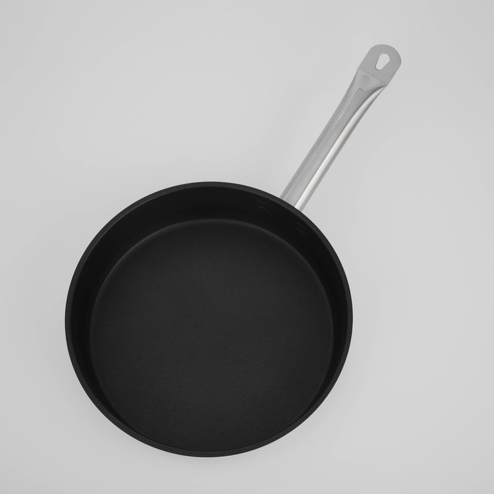 Сковорода из нержавеющей стали &laquo;Общепит&raquo;, d=28 см, h=7,5 см, корпус 0,6 мм, капсульное дно 3,5 мм, антипригарное покрытие, индукция