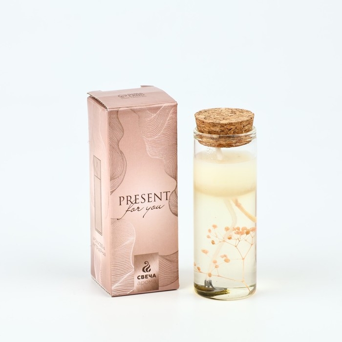 Свеча интерьерная в колбе &laquo;Цветок&raquo; 3 х 3 х 8 см