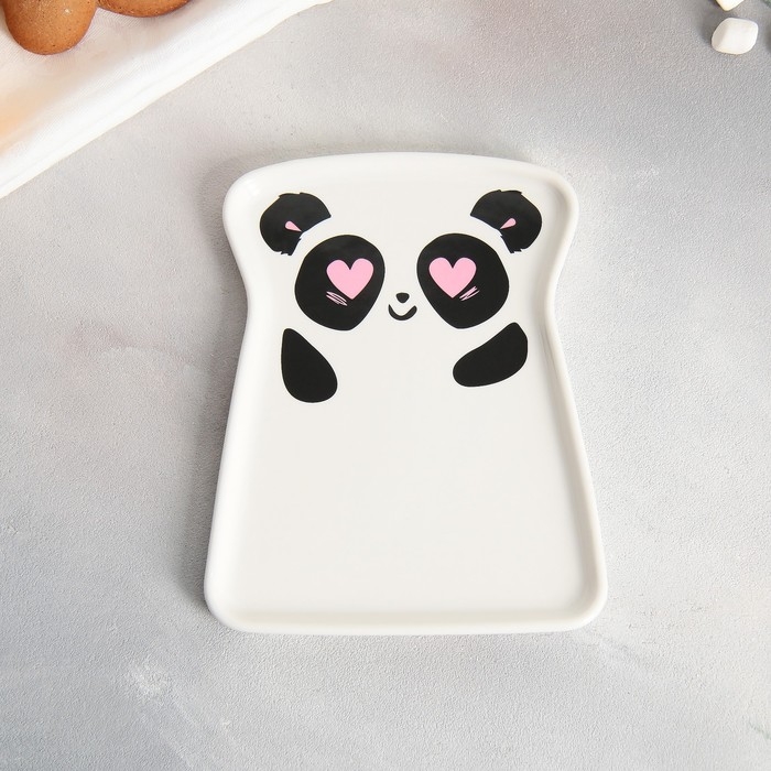 Чайная пара керамическая &laquo;Панда&raquo;, кружка 200 мл, блюдце 17.8х13.3 см, цвет розовый