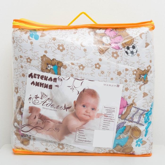 Одеяло АДЕЛЬ &laquo;Стандарт&raquo;, 105х140см, цвет МИКС, файбер степ (150г/м)