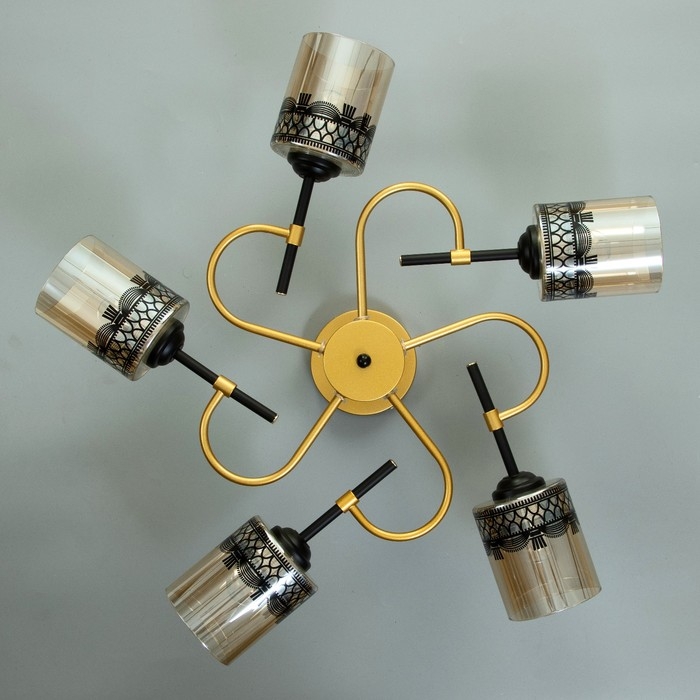 Люстра Люстра "Марси" 5хЕ27 40Вт черно-золотой 60х60х27 см BayerLux