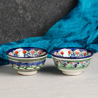 Набор чайный Риштан, 9 предм: чайник 1л., 6 пиал 9,5см, конфетница 23см, сахарница 250м Набор чайный Риштан, 9 предм: чайник 1л., 6 пиал 9,5см, конфетница 23см, сахарница 250м