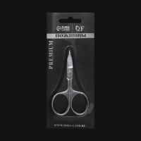 Ножницы маникюрные &laquo;Premium&raquo;, загнутые, широкие, заострённые, 9,5 см, на блистере, цвет серебристый