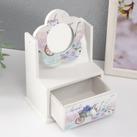 Шкатулка дерево 1 ящик с зеркалом "Тележка лаванды" 11х7,5х14,8 см Шкатулка дерево 1 ящик с зеркалом "Тележка лаванды" 11х7,5х14,8 см