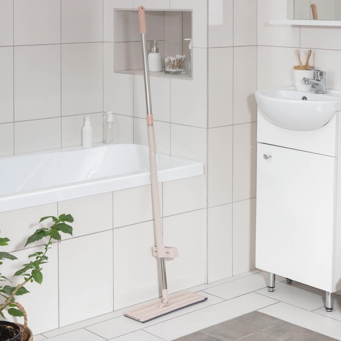 Швабра для мытья пола с вертикальным отжимом Доляна, 35×14×125 см, стальная ручка, микрофибра, дополнительная насадка Швабра для мытья пола с вертикальным отжимом Доляна, 35×14×125 см, стальная ручка, микрофибра, дополнительная насадка