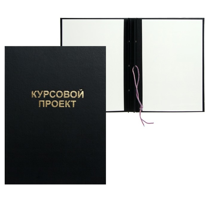 Папка Папка "Курсовой проект" А4, бумвинил, гребешки/сутаж, (без бумаги) чёрная 10КП01