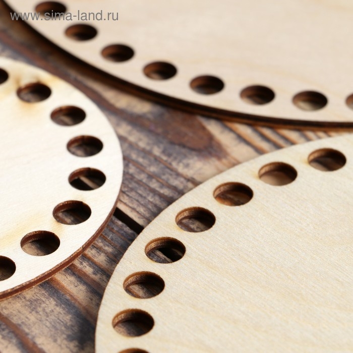 Набор заготовок для вязания "Круг", донышко фанера 3 мм (3 в 1), 10/15/20 см, d=9мм