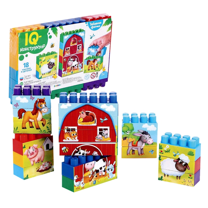 Конструктор №13 &laquo;Весёлая ферма&raquo;, 18 деталей, по методике Монтессори