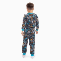 Пижама для мальчика, цвет т.синий/play, рост 110 см