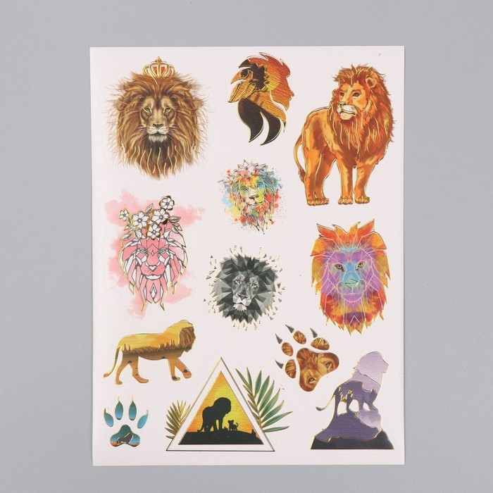 Фотоальбом 25 листов (наклейки+кольца) Фотоальбом 25 листов (наклейки+кольца) "Лев" 19х27х3 см