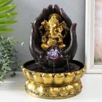 Фонтан настольный от сети, подсветка "Золотой Ганеша в ладонях" 21х21х28 см Фонтан настольный от сети, подсветка "Золотой Ганеша в ладонях" 21х21х28 см