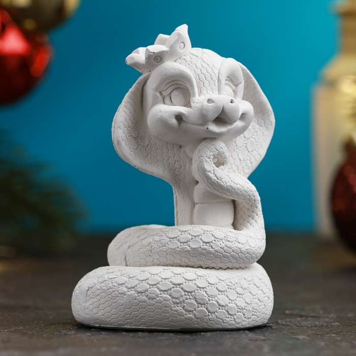 Новый год. Символ 2025. Фигура для раскраски Новый год. Символ 2025. Фигура для раскраски "Змея с короной" 8х5см