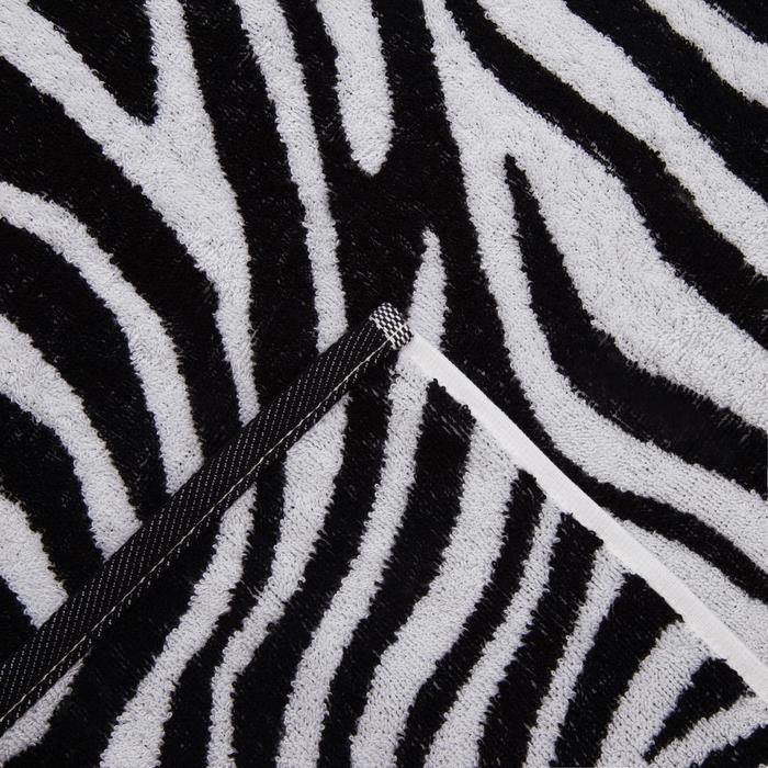 Полотенце махровое Этель ЧБ &laquo;Зебра&raquo;, пестроткань, 70х130 см