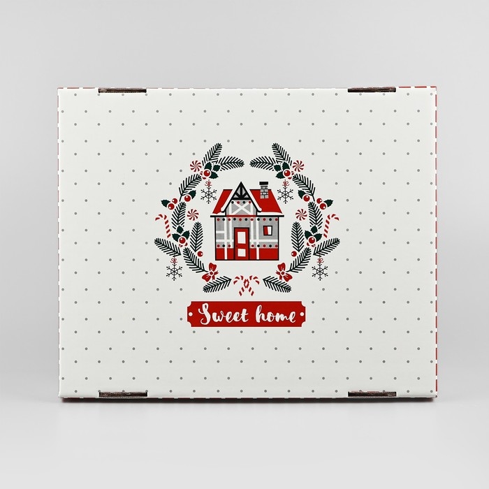 Коробка подарочная новогодняя складная &laquo;Sweet home&raquo;, 31.2 х 25.6 х 16.1 см, Новый год